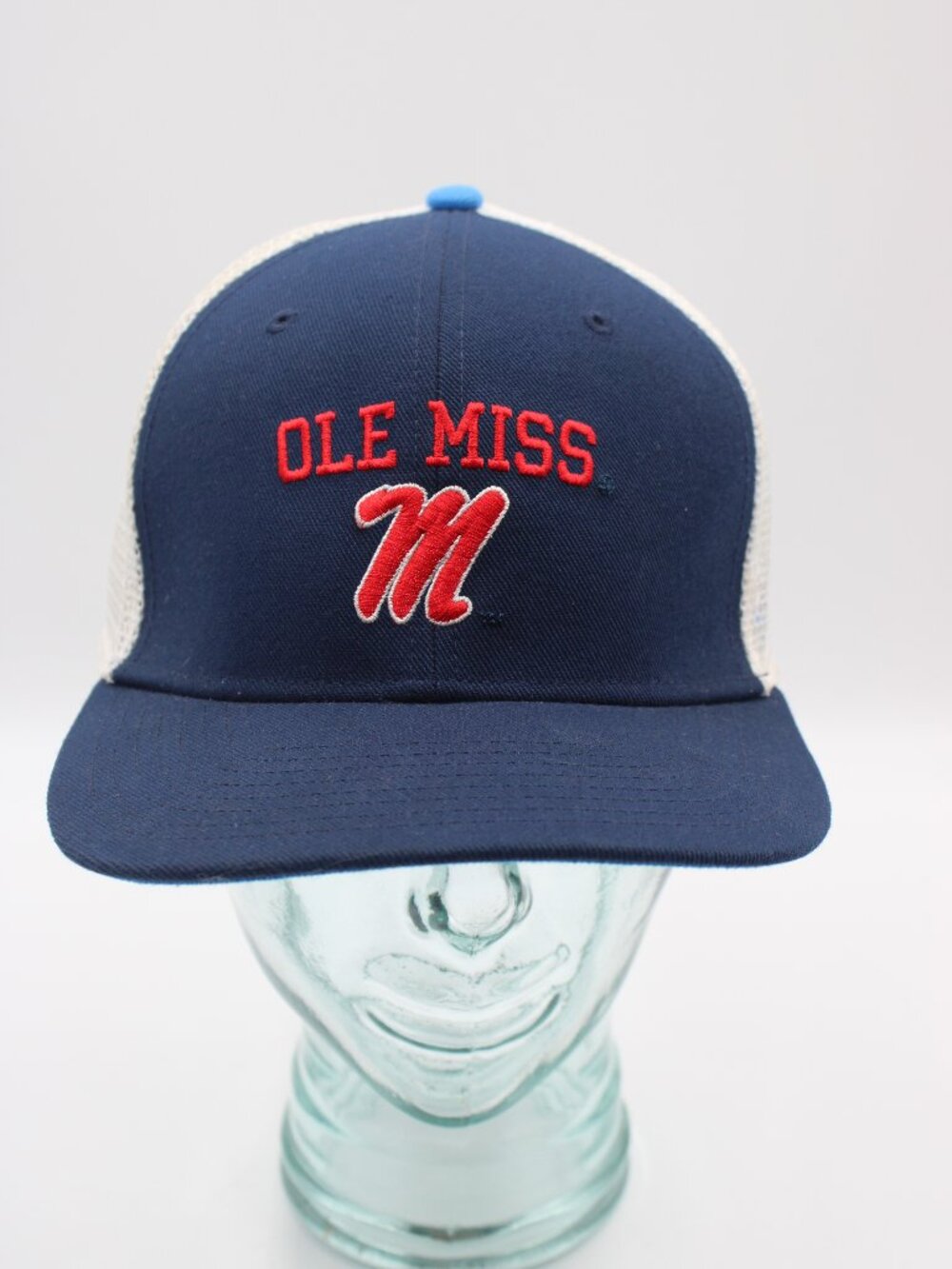 Nike Rise Cap Ole Miss Rebels Dri-Fit Mesh Snapback Trucker Hat Size L/XL Blue
